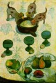Nature morte avec trois chiots2 postimpressionnisme Primitivisme Paul Gauguin
